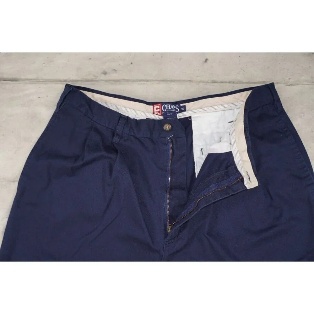Chaps Ralph Lauren Shorts Men 36 Navy Blue Chino Classic Fit 7
